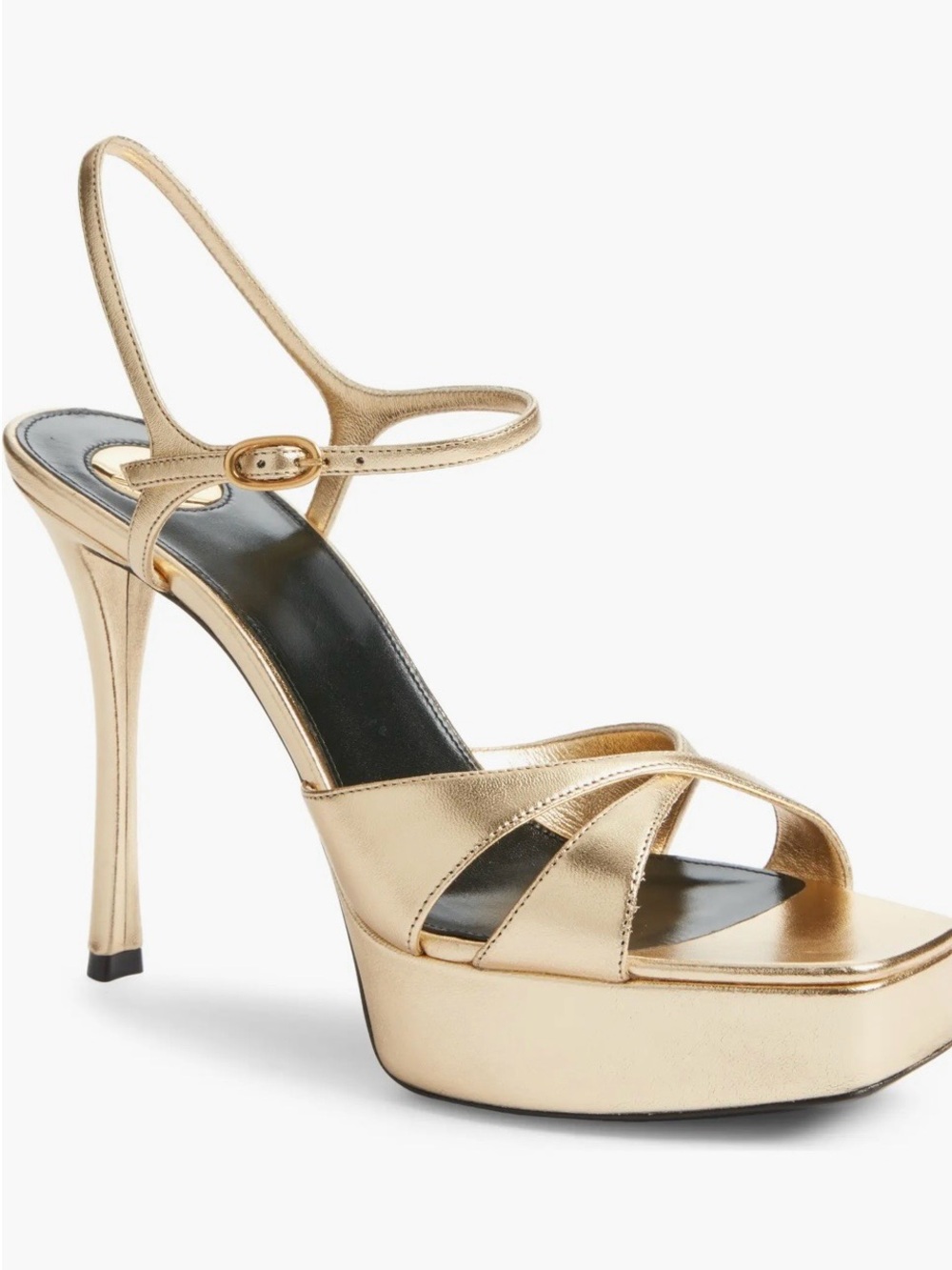 Saint Laurent Egypt Gold Debbie Platform Sandal